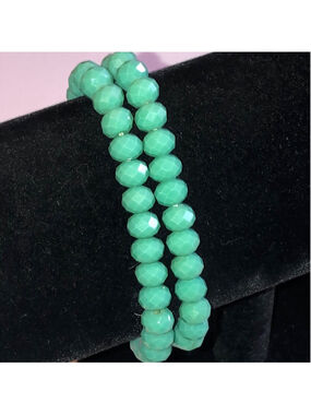 Elegant Turquoise Color Glass Beaded Boho Bracelet Set